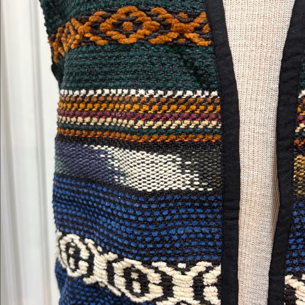 Neo Nostalgia sz L western southwestern woven open front vest - Picture 3 of 6